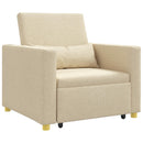 vidaXL Kihúzható kanapéágy egyszemélyes Krém 90 x 165 x 87 cm szövet