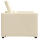 vidaXL Egyszemélyes kanapéágy kerekekkel Krém 90 x 165 x 87 cm szövet