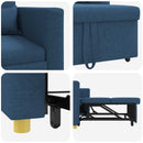 vidaXL Kihúzható kanapéágy egyszemélyes Kék 90 x 165 x 87 cm szövet