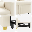 vidaXL Kihúzható kanapéágy egyszemélyes Krémfehér 90 x 165 x 87 cm