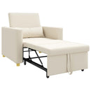 vidaXL Kihúzható kanapéágy egyszemélyes Krémfehér 90 x 165 x 87 cm