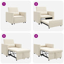 vidaXL Egyszemélyes kanapéágy Krémfehér 90 x 165 x 87 cm szövet