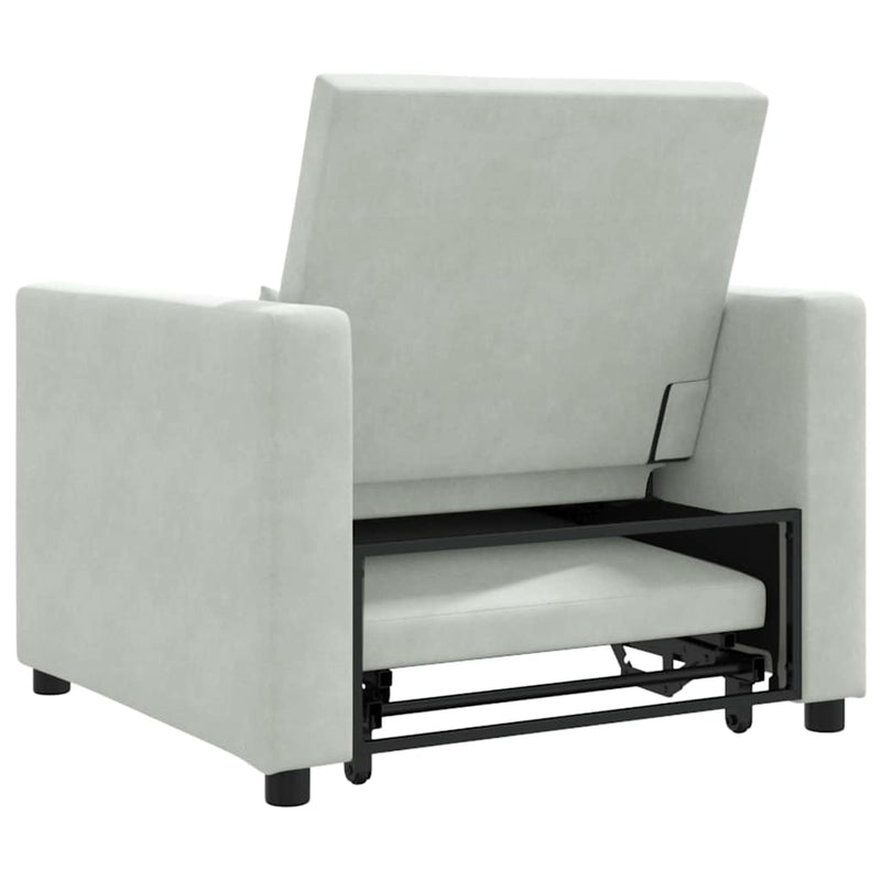 vidaXL Egyszemélyes kanapéágy Világosszürke 90 x 165 x 87 cm Bársony