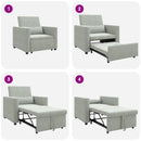 vidaXL Kihúzható kanapéágy egyszemélyes Világosszürke 90 x 165 x 87 cm