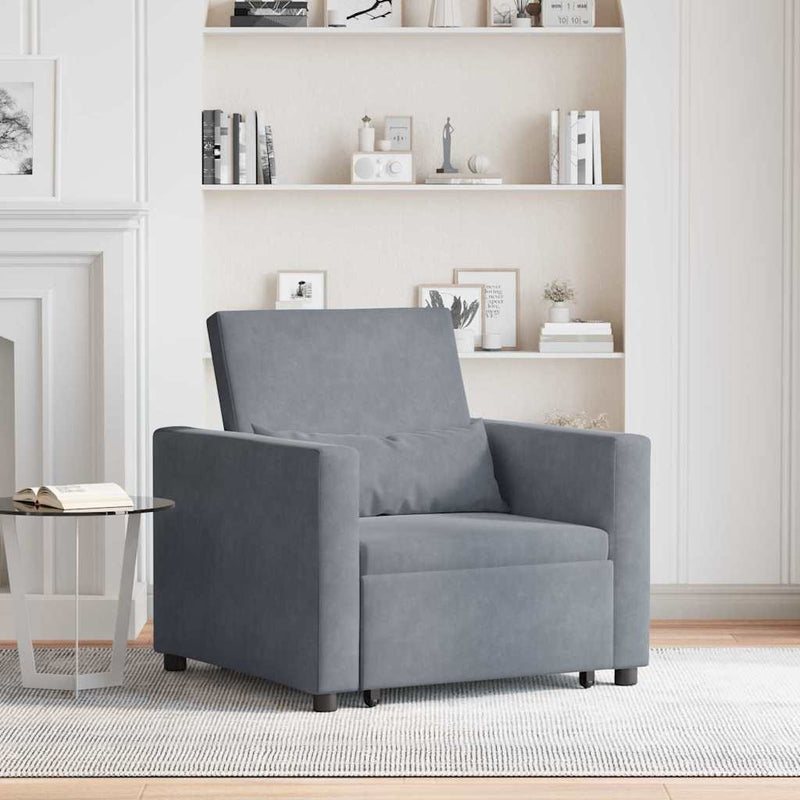 vidaXL Egyszemélyes kanapéágy Sötétszürke 90 x 165 x 87 cm Bársony