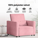 vidaXL Kihúzható kanapéágy egyszemélyes kerekekkel light pink Bársony