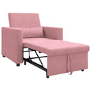 vidaXL Kihúzható kanapéágy egyszemélyes kerekekkel light pink Bársony