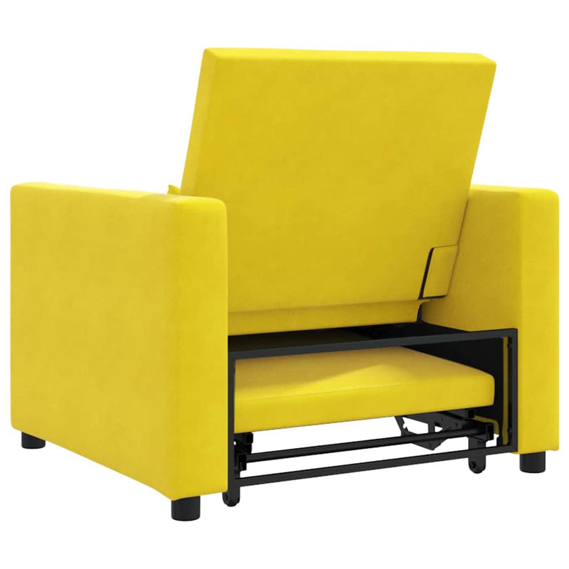 vidaXL Egyszemélyes kanapéágy Sárga 90 x 165 x 87 cm Bársony