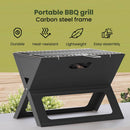 vidaXL Kültéri grill Fekete 46 x 31 x 31 cm Acél