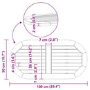 vidaXL Asztallap Barna 100 x 50 x 2 cm tömör akácfa