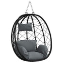 vidaXL Függő tojás szék Antracit 91,5 x 54,5 x 107 cm polirattan