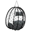vidaXL Függő tojás szék Antracit 91,5 x 54,5 x 107 cm polirattan