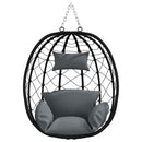 vidaXL Függő tojás szék Antracit 91,5 x 54,5 x 107 cm polirattan