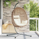 vidaXL Függő tojás szék Világos krémszín 104 x 100 x 191 cm polirattan