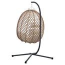 vidaXL Függő tojás szék Világos krémszín 104 x 100 x 191 cm polirattan