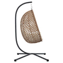 vidaXL Függő tojás szék Világos krémszín 104 x 100 x 191 cm polirattan