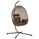 vidaXL Függő tojás szék Kávé 104 x 100 x 191 cm polirattan