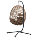 vidaXL Függő tojás szék Kávé 104 x 100 x 191 cm polirattan