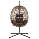 vidaXL Függő tojás szék Kávé 104 x 100 x 191 cm polirattan