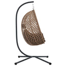 vidaXL Függő tojás szék Kávé 104 x 100 x 191 cm polirattan