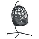 vidaXL Függő tojás szék Antracitszürke és fekete 104 x 100 x 191 cm
