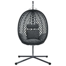 vidaXL Függő tojás szék Antracitszürke és fekete 104 x 100 x 191 cm