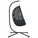 vidaXL Függő tojás szék Antracitszürke és fekete 104 x 100 x 191 cm
