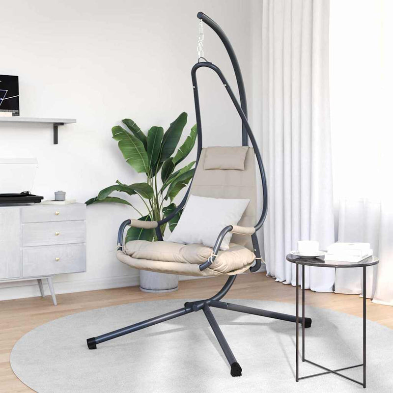 vidaXL Függő tojás szék Tópszínű 94 x 107 x 196.5 cm Acél