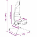 vidaXL Függő tojás szék Tópszínű 94 x 107 x 196.5 cm Acél