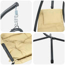 vidaXL Függő tojás szék Bézs 94 x 107 x 196.5 cm Acél