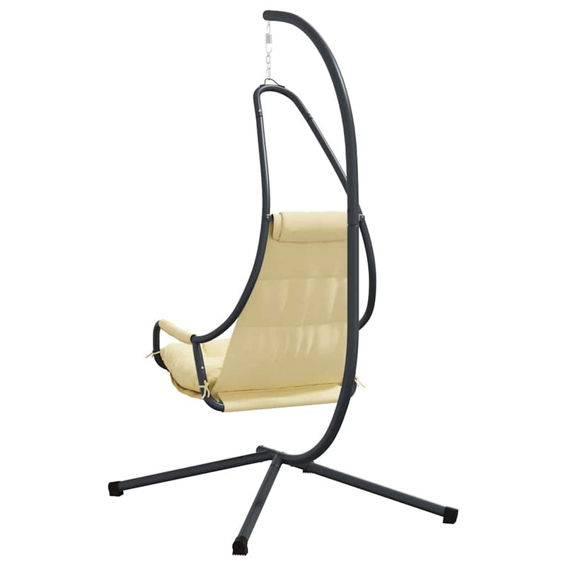 vidaXL Függő tojás szék Bézs 94 x 107 x 196.5 cm Acél
