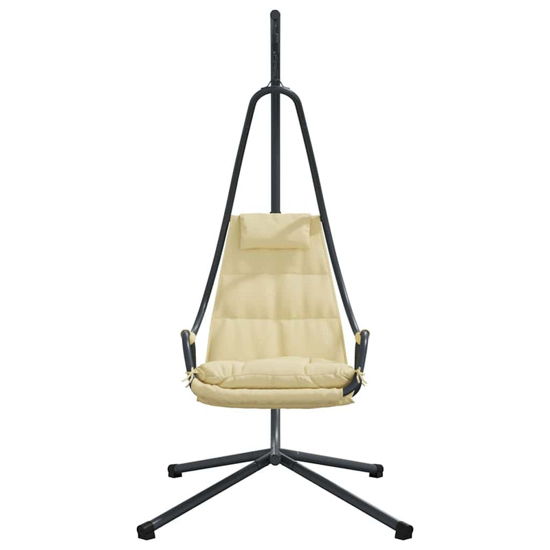 vidaXL Függő tojás szék Bézs 94 x 107 x 196.5 cm Acél