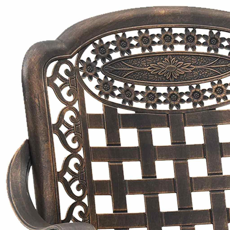 vidaXL Kerti Szék 2 pcs Bronz 55 x 56.5 x 91cm Alumínium