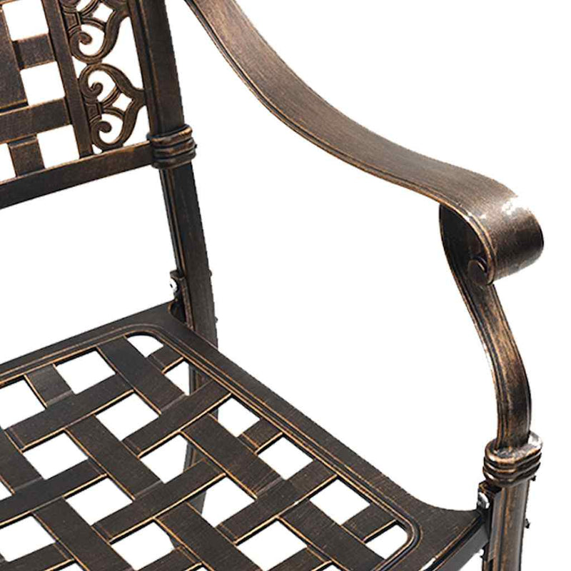 vidaXL Kerti Szék 2 pcs Bronz 55 x 56.5 x 91cm Alumínium