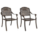 vidaXL Kerti Szék 2 pcs Bronz 55 x 56,5 x 91cm Alumínium
