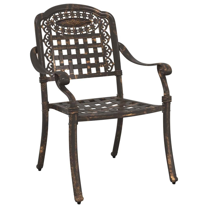 vidaXL Kerti Szék 2 pcs Bronz 55 x 56.5 x 91cm Alumínium
