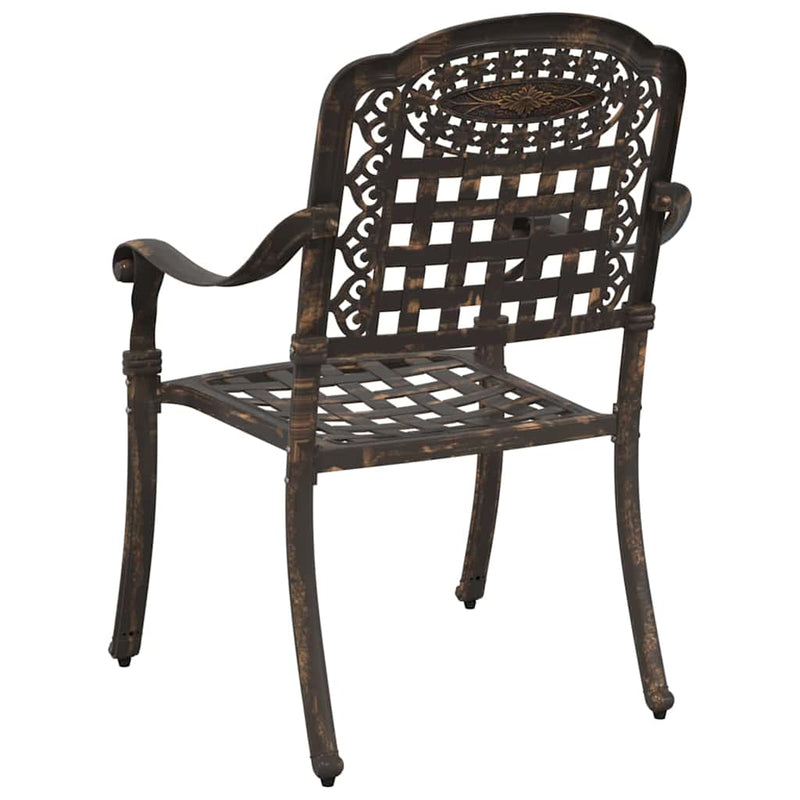 vidaXL Kerti Szék 2 pcs Bronz 55 x 56.5 x 91cm Alumínium