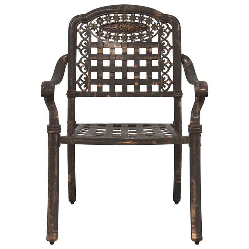 vidaXL Kerti Szék 2 pcs Bronz 55 x 56.5 x 91cm Alumínium