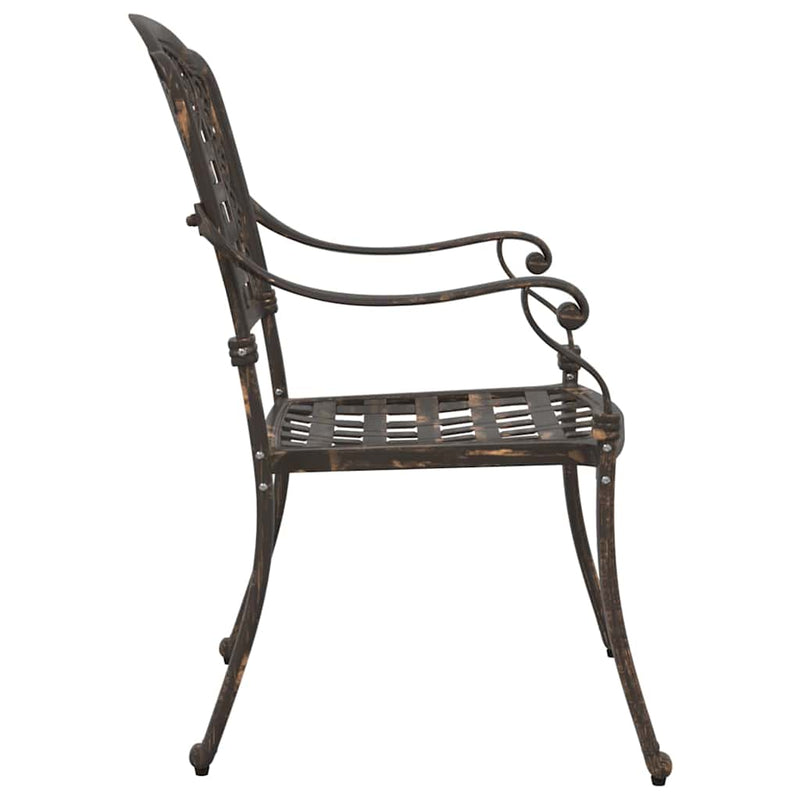 vidaXL Kerti Szék 2 pcs Bronz 55 x 56.5 x 91cm Alumínium