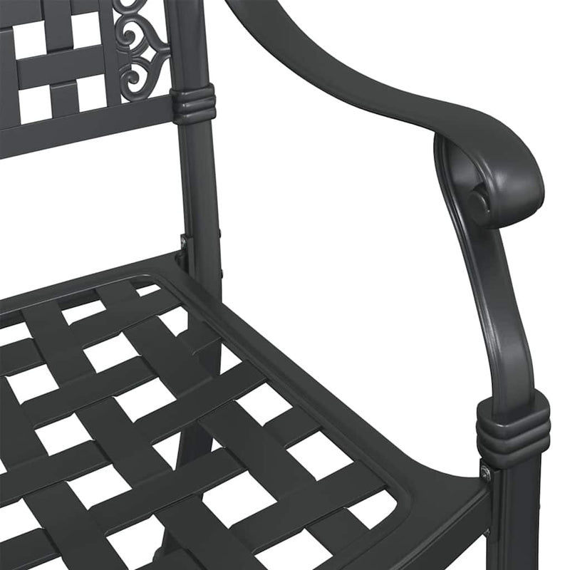vidaXL Kerti Szék 2 pcs Fekete 55 x 56.5 x 91cm Alumínium