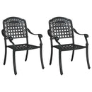 vidaXL Kerti Szék 2 pcs Fekete 55 x 56,5 x 91cm Alumínium