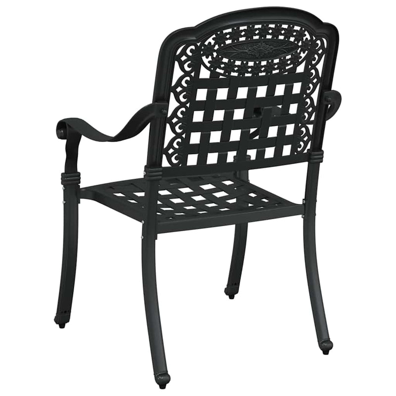 vidaXL Kerti Szék 2 pcs Fekete 55 x 56.5 x 91cm Alumínium