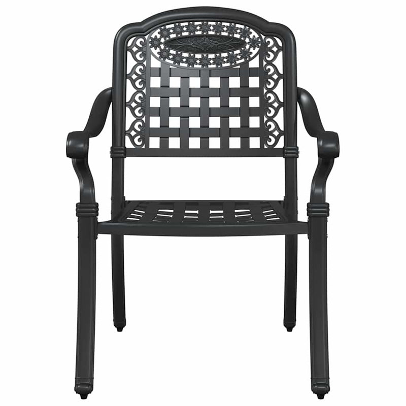 vidaXL Kerti Szék 2 pcs Fekete 55 x 56.5 x 91cm Alumínium