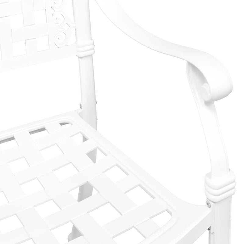 vidaXL Kerti Szék 2 pcs Fehér 55 x 56.5 x 91cm Alumínium