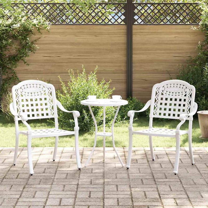 vidaXL Kerti Szék 2 pcs Fehér 55 x 56.5 x 91cm Alumínium