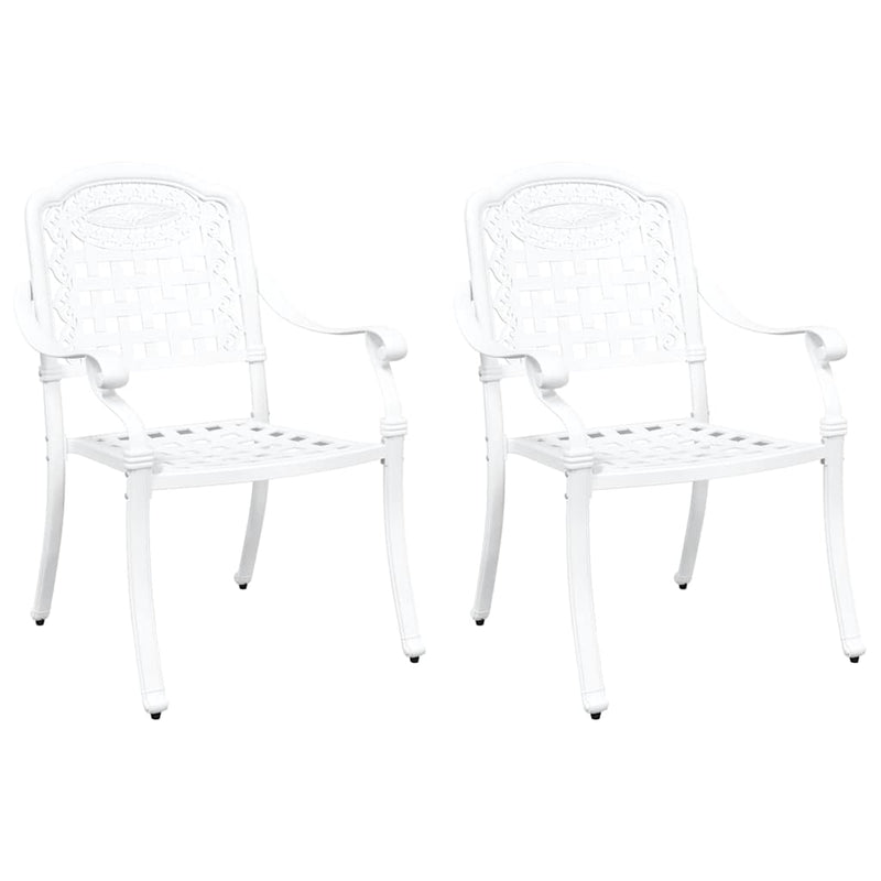 vidaXL Kerti Szék 2 pcs Fehér 55 x 56.5 x 91cm Alumínium