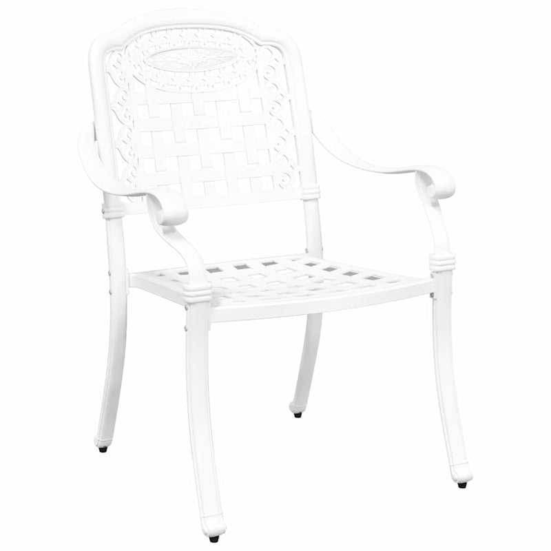 vidaXL Kerti Szék 2 pcs Fehér 55 x 56.5 x 91cm Alumínium