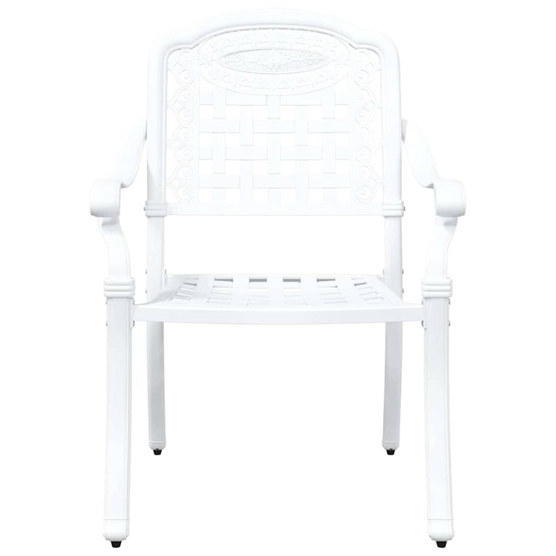 vidaXL Kerti Szék 2 pcs Fehér 55 x 56.5 x 91cm Alumínium