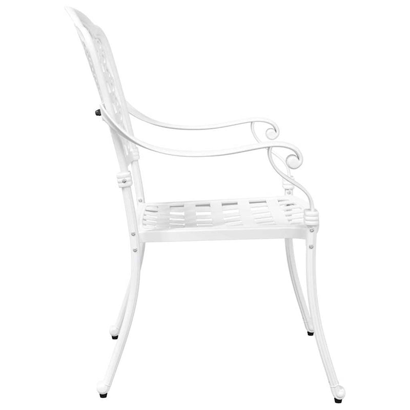 vidaXL Kerti Szék 2 pcs Fehér 55 x 56.5 x 91cm Alumínium
