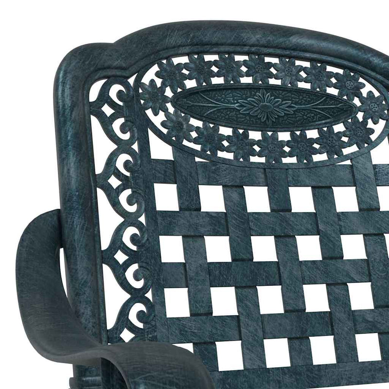 vidaXL Kerti Szék 2 pcs Zöld 55 x 56.5 x 91cm Alumínium